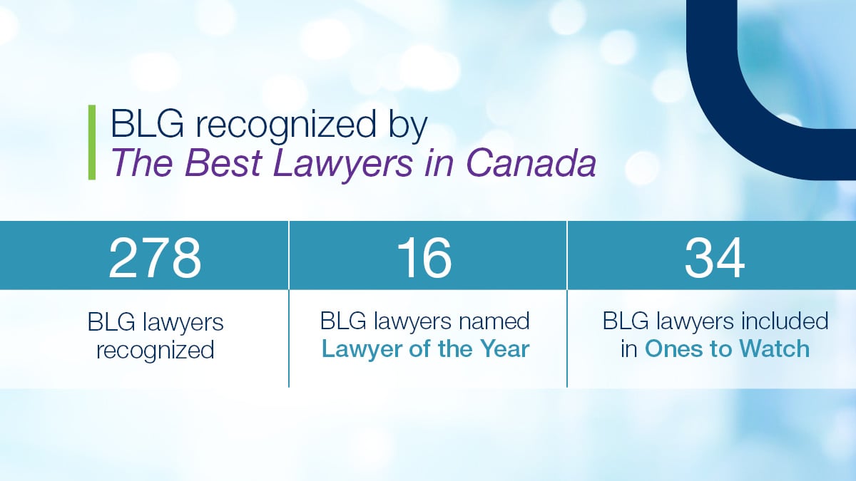 BLG recognized by The Best Lawyers in Canada BLG