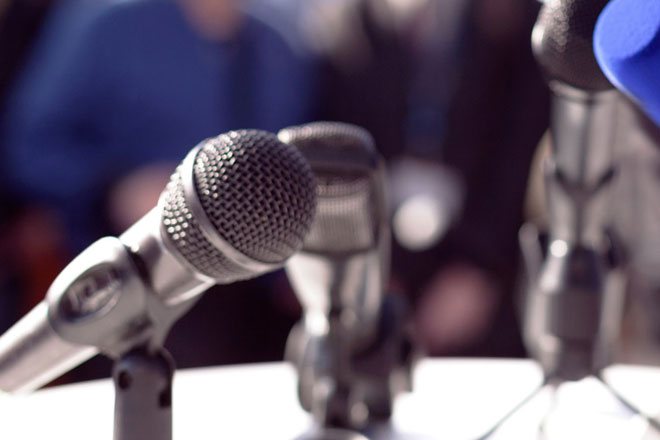 Group of media microphones - BLG Media Centre