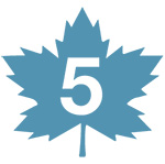 Maple Leaf icon with number 5 - BLG Offices