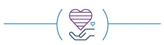 Hand holding striped heart icon | Main tenant l'icône de coeur rayé
