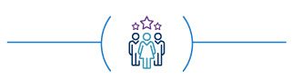 Three stars over people icons | Trois étoiles sur les icônes de personnes