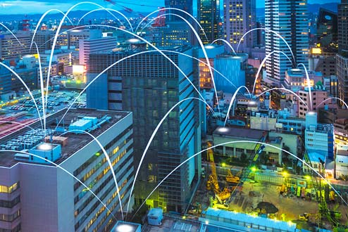 Beams of information in modern city