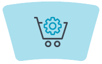 icon of a shopping cart |  icône d'un panier d'achat