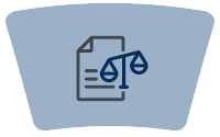 Icon of document and legal scales | Icône de document et d'échelles juridiques