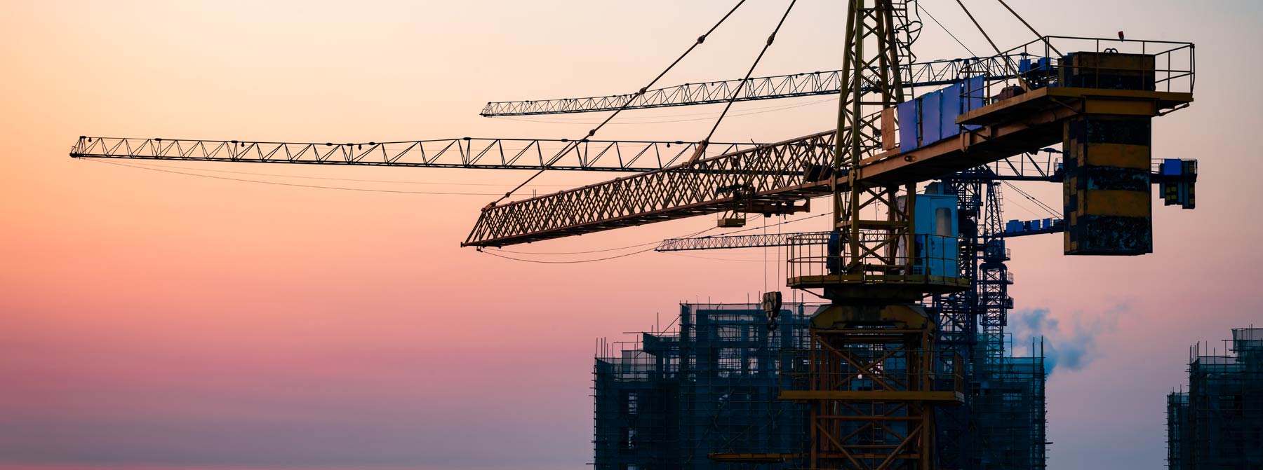 Silhouette of a construction crane 