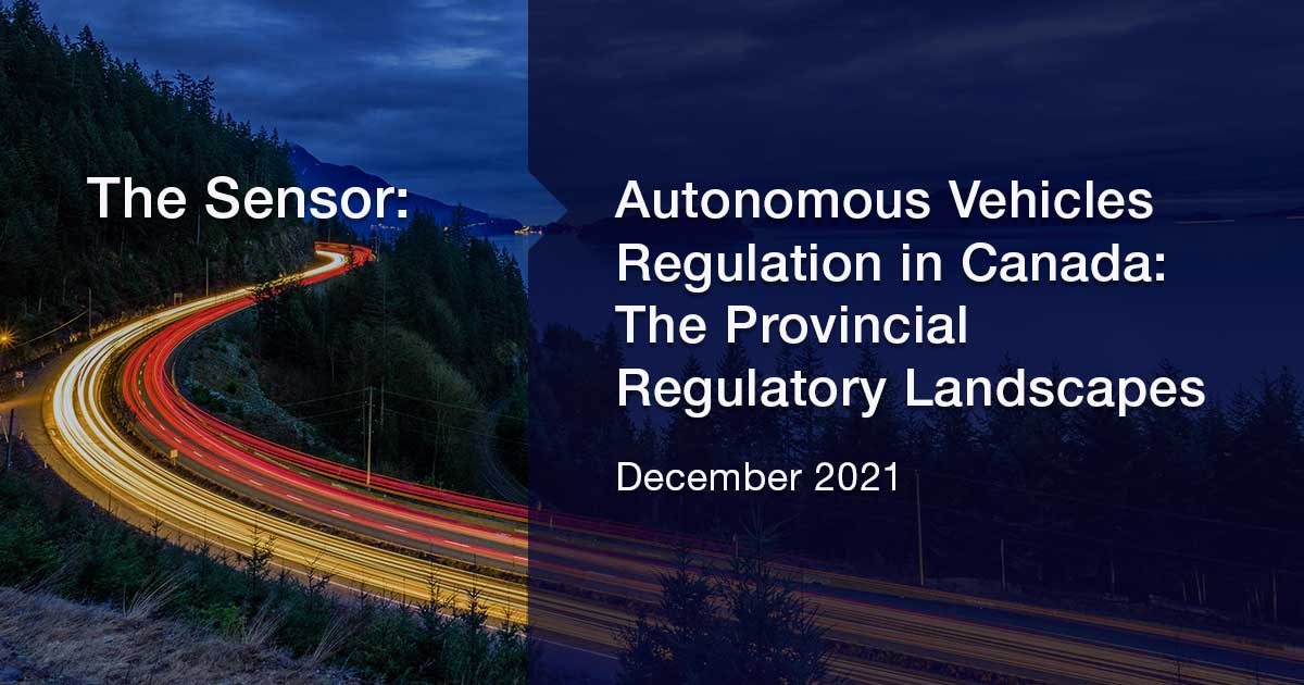 Autonomous vehicle laws in Canada BLG