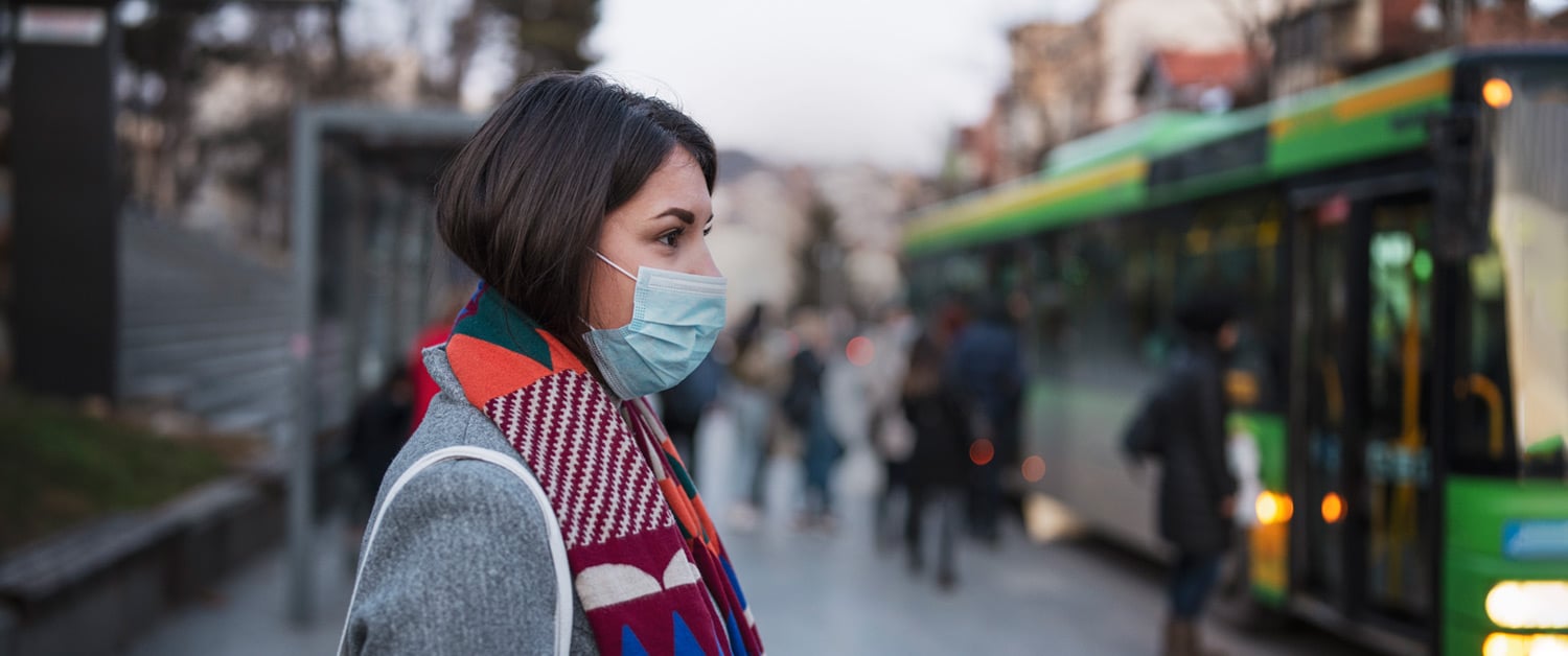 Woman with a medical mask