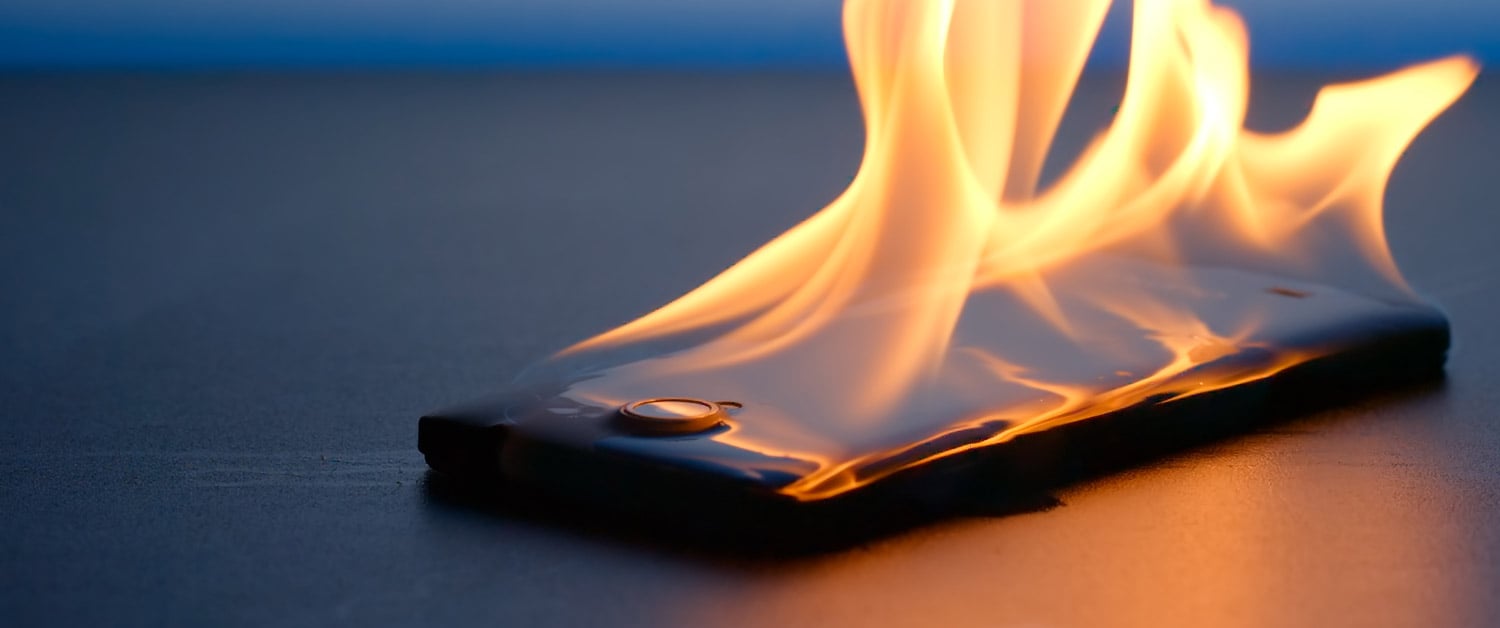 Smartphone on fire